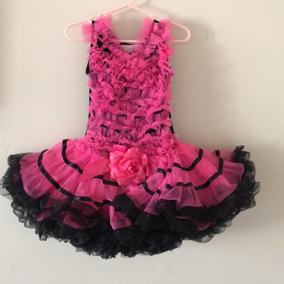 pink and black tutu dress